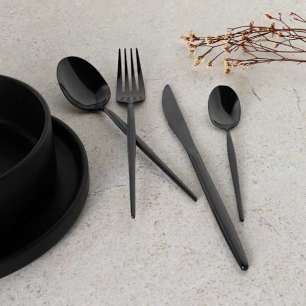 Bestickset - BERLINGERHAUS - BH-3069 - 24 bitar - Rostfritt stål - Blank svart Svart