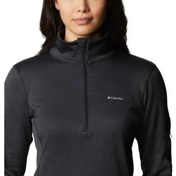 Sweatshirt Dam - COLUMBIA - Park View Grid Fleece - Svart - Solskydd UPF 50 - Omni-Wick Svart M