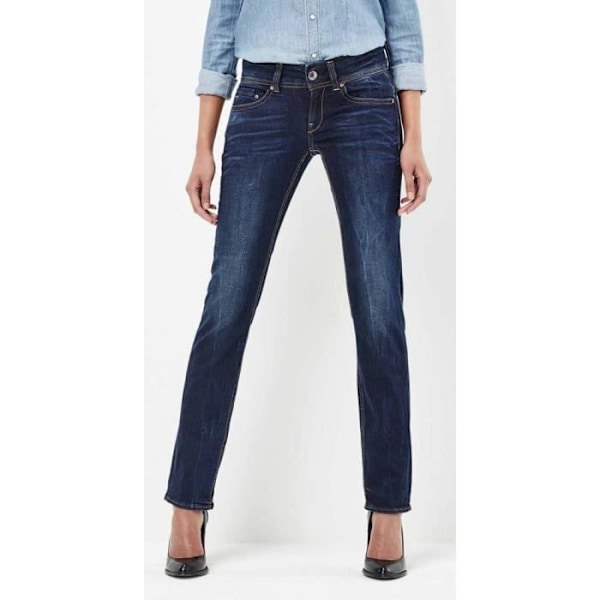Jean Femme - G STAR - Midge Saddle Mid Waist Straight L32 - Rakt skärning - Blå Blå 30/32