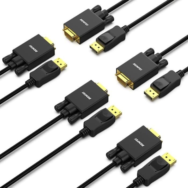 Videokabel - BENFEI - DisplayPort till VGA - 1,8 m - Guldpläterad - 1920x1080p