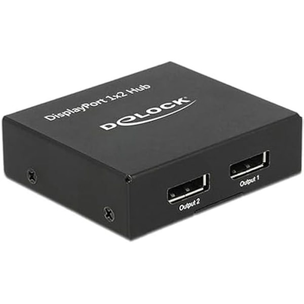 Videodistributör - DELOCK - 87691 - 2X DisplayPort - Upplösning 3840x2160 - Färg Svart