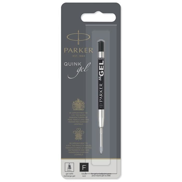 PARKER Quink gel refill för kulspetspenna - Fin spets - Svart Svart bläck