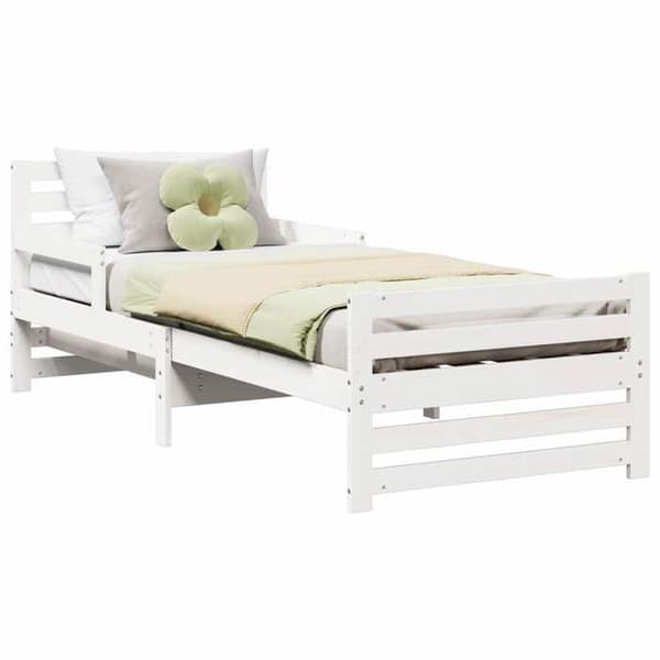 vidaXL Sängram Vit 80 x 200 cm Ingenjörsträ 877207