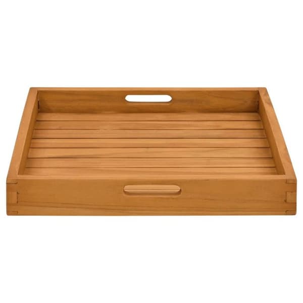 vidaXL Serveringsbricka 50x50 cm Massiv teak