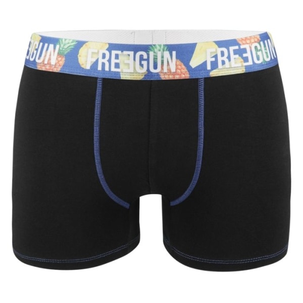 FREEGUN boxershorts i bomull för män, boxershorts för män, brett midjeband med maximal komfort (4 cm), (paket med 3) - svart storlek M Svart jag