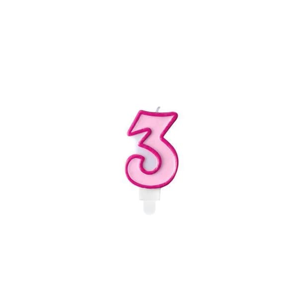 Födelsedagsljus 3 år Rosa