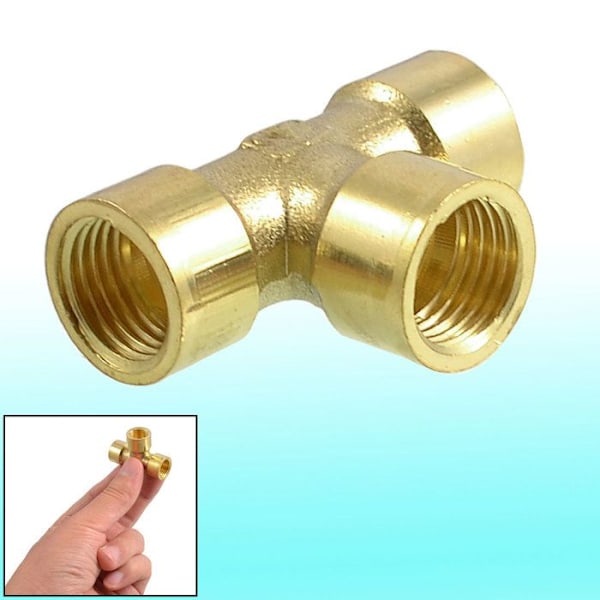 Rör - KÄLLKARTA - Slangkoppling - 1/4" PT - Mässing - T-form mässing pläterad