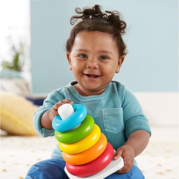 Fisher-Price - Regnbågspyramid - Leksak för tidig inlärning - Från 6 månader GRF09 Flerfärgad