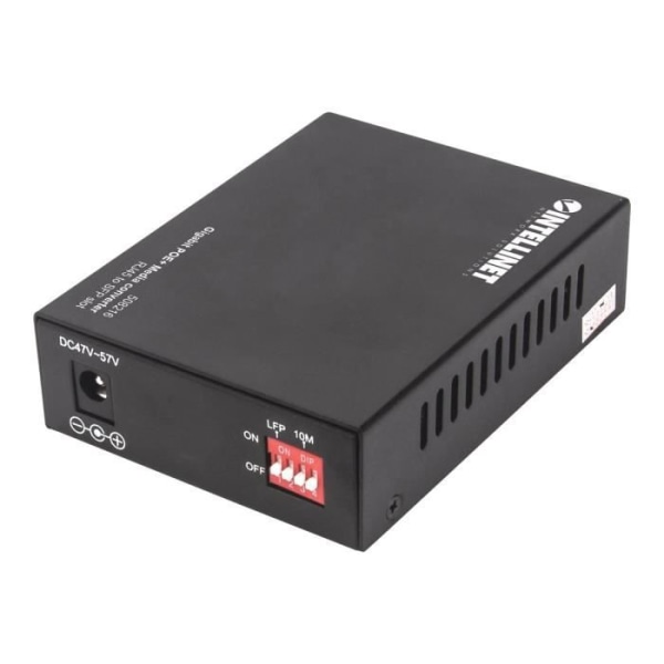 Intellinet Gigabit PoE+ Media Converter GigE Media Converter 10Base-T, 100Base-TX, 1000Base-T RJ-45 - SFP (mini-GBIC)...