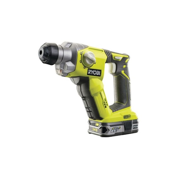 RYOBI - 18V ONE+ SDS+ perforator - 4 lägen - 1,3 Joule Epta + 2,5 Ah batteri - laddare, bärväska - R18SDS-125S Grönt & kol