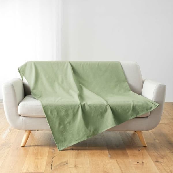 Pläd rullbar 180 x 220 cm – Polycotton – Lucile Sauge Grön