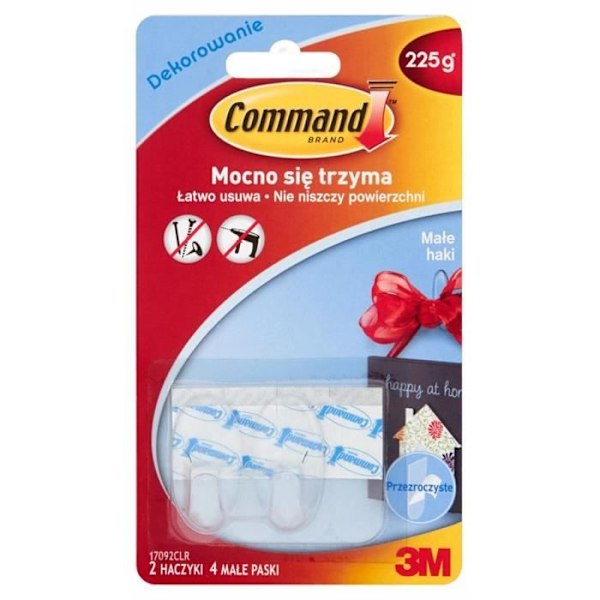 Balai - Balayette - Pelle - 3M Command Hooks 2 st. Återanvändbar 17092clr 3M