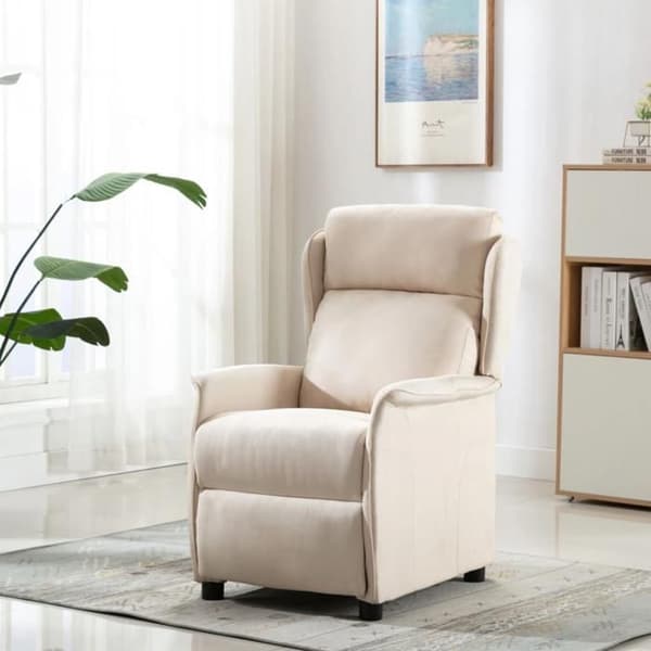 Kremfärgad massagefåtölj