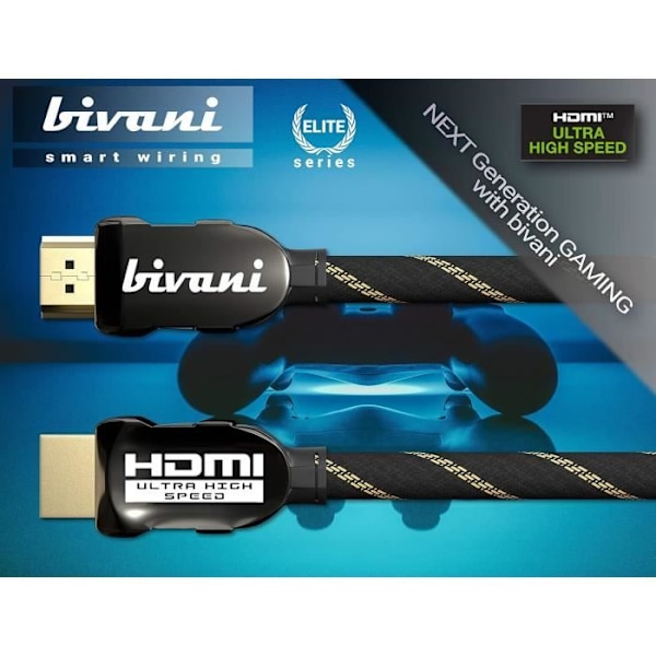 HDMI 8K-kabel - bivani - Elite-Series - 4m - 48 Gbps - HDR10 - Höghastighets Ethernet