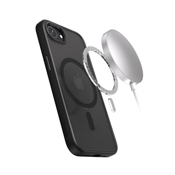 Coque för iPhone 16e MagSafe (svart) Crong Hybrid Frost MAG Cover