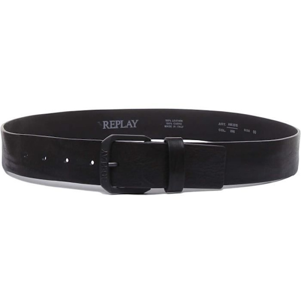 Bälte - REPLAY - A3077.098 - Läder - 4 cm - Avslappnad Svart 110 cm