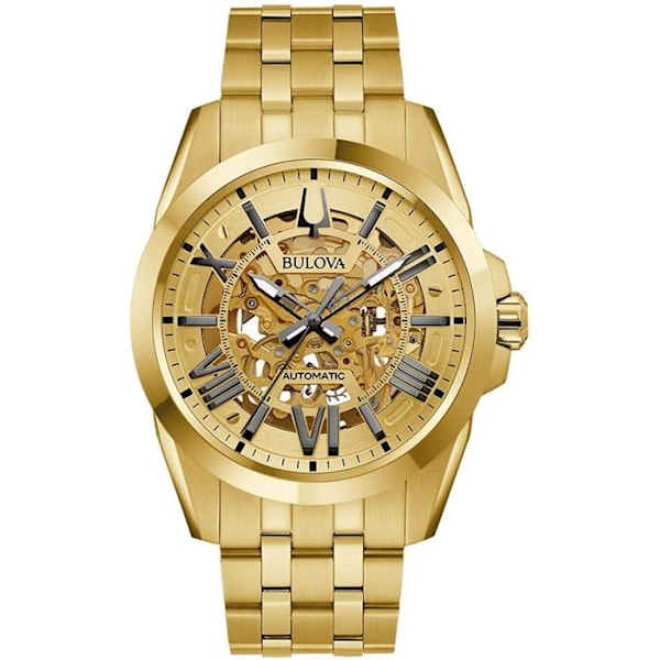 Klocka - Bulova - 97A162 - Automatisk - Analog - Rostfritt stål Guld gyllene