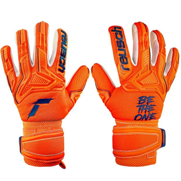 Fotbollsmålvaktshandskar Reusch Attrakt Freegel Silver Junior Shocking Målvaktshandskar Unisex Orange Stl 4 Orange 4