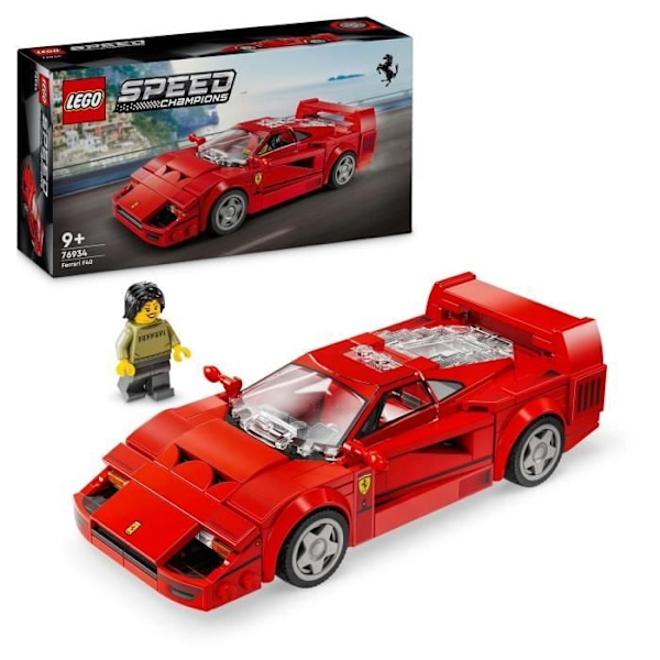 LEGO® Speed Champions 76934 Ferrari F40 Supercar – Leksaksfordon för pojkar och flickor Röd