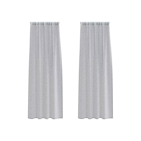 Gardiner i voile - vidaXL - Mörkgrå - Polyester - 140x245 cm - 2 stycken - Utvändig montering Mörkgrå