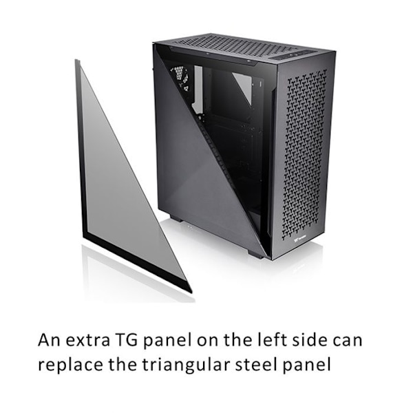 PC-chassi - THERMALTAKE - Divider 500 TG Air - Svart - 2 förinstallerade fläktar - Sido fönster