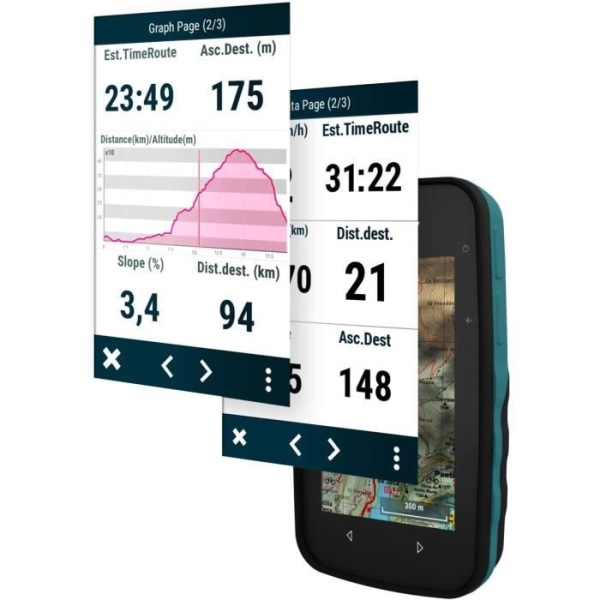 TwoNav Cross Plus + Frankrike IGN Top25 Karta, Sport GPS med 3,2-tums skärm