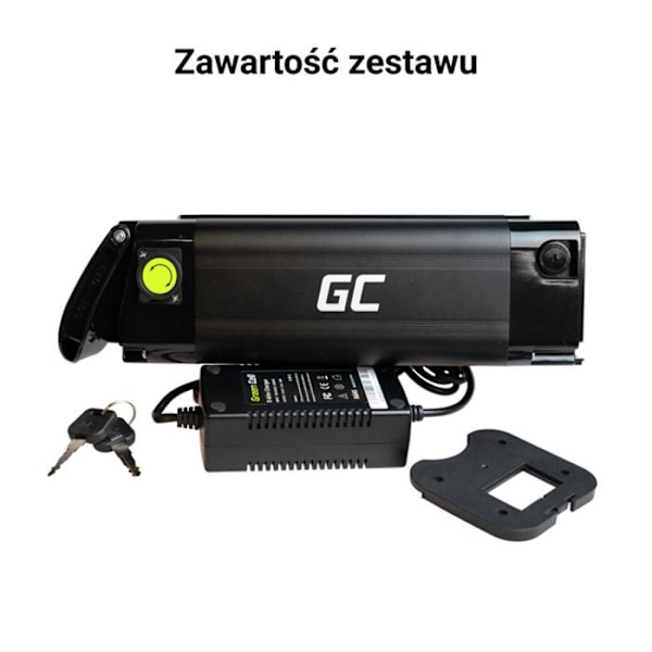 Green Cell - GC Silverfish batteri för elcykel med laddare 36V 10,4Ah 374Wh Li-Ion XLR 3 PIN