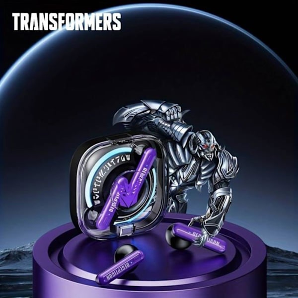 Transformers TF-T03 TWS hörlurar lila Avancerad Bluetooth 5.3-teknologi Effektivt batteri