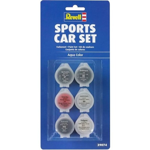 Sportbilsmodell lackset - REVELL - Aqua Color - 6 färger