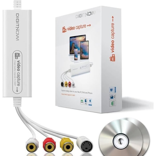 DIGITNOW Video Capture Card USB 2.0, VHS VCR TV till DVD omvandlare