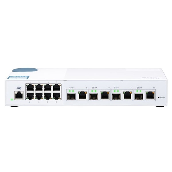 Switch - QNAP - QSW-M408-4C - Hanterad - 8 x 10/100/1000 - 4 x 10G SFP+ Vit