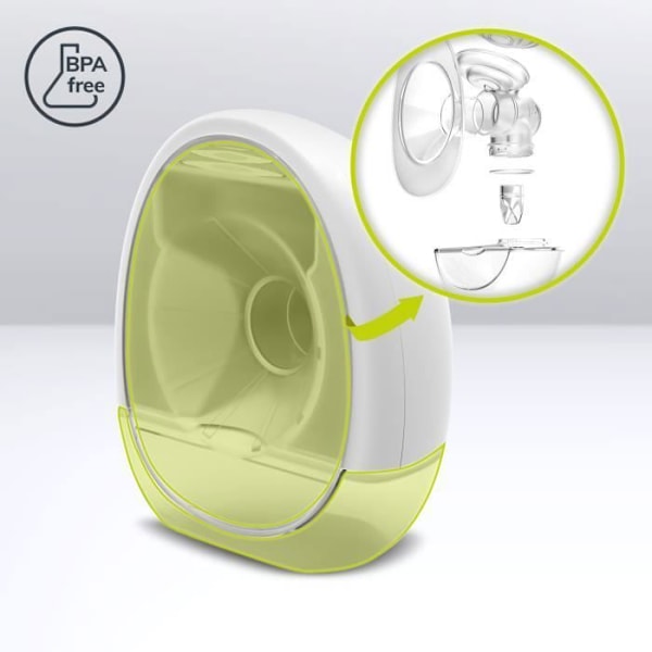 LIONELO Fidi Free - Elektrisk bröstpump - Portabel - Handsfree - 3 trattdiametrar - Mjölkbehållare 150 ml Vit