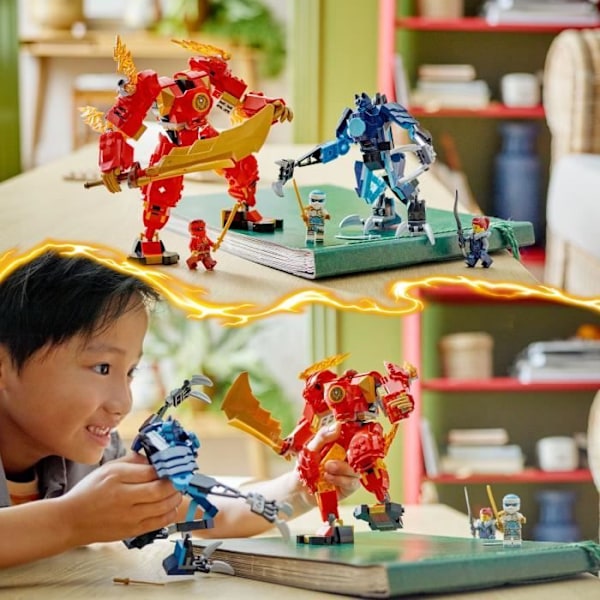 LEGO® 71808 NINJAGO Kais Eldelementalrobot, Ninjaleksak med anpassningsbar minifigur plus Kai och Zane minifigurer Flerfärgad