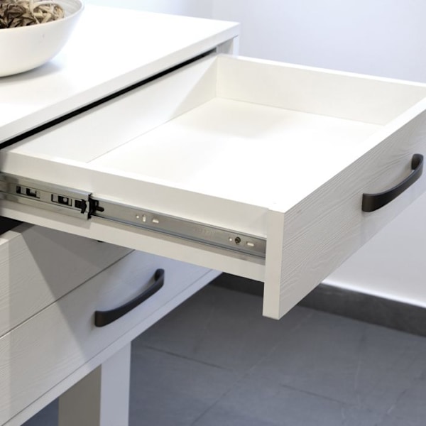 Coulisser till lådor - Emuca - 450mm - Zinkad stål - Höjd 45mm - Belastning 30kg