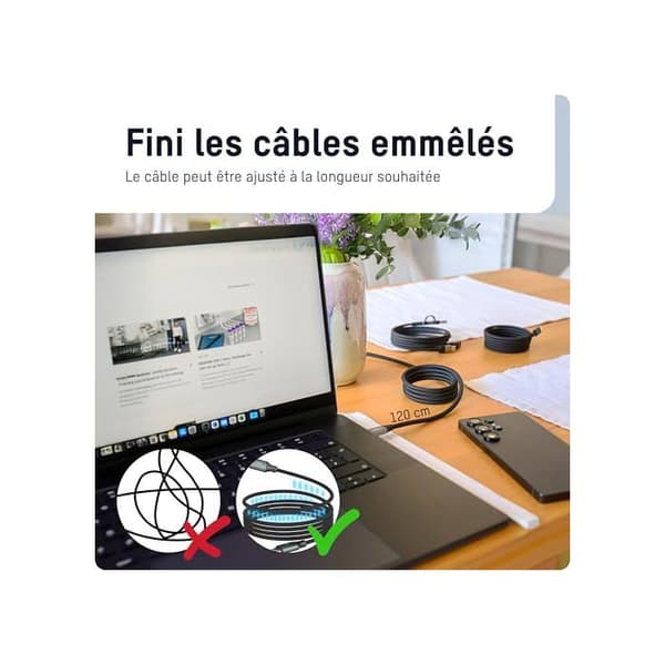 Magnetisk USB C Lightning laddningskabel - Ansmann - 120 cm - Snabbladdning - Magnetisk