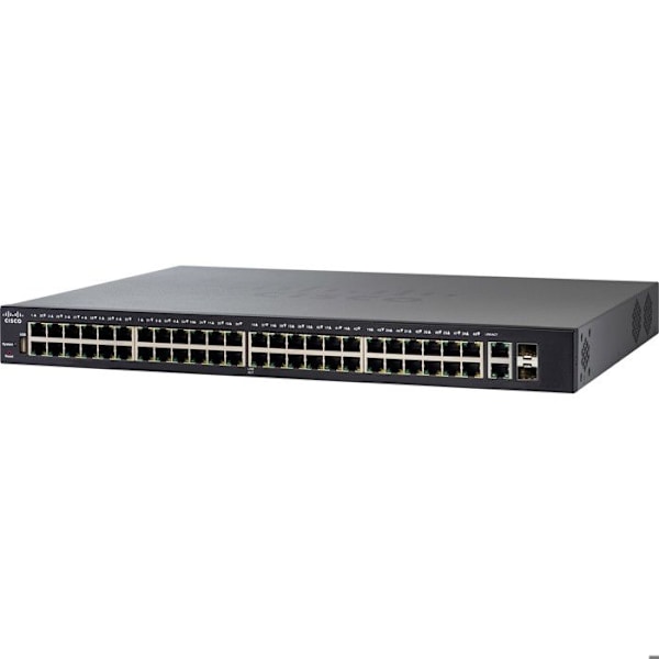 Switch - Cisco - SG250-50P - 48 PoE+ portar - 2 Gigabit portar - Hög säkerhet