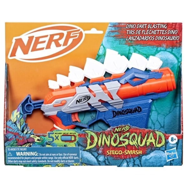 NERF DinoSquad Stegosmash Blaster - Stegosaurus Design - 5 Dart - Utomhus Flerfärgad