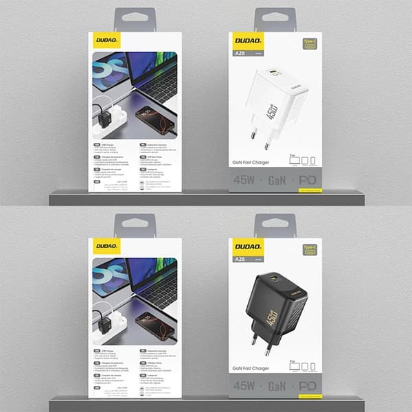 USB-C väggladdare 45 W GaN A28 - Vit Vit