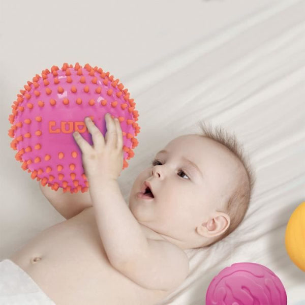 LUDI Sensory Ball - Rosa - Stimulerar bebisens beröring och koordination Rosa