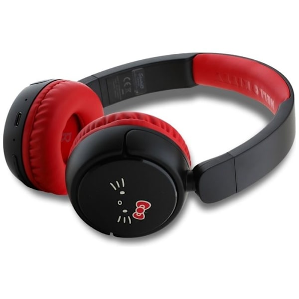 Trådlös Bluetooth-hörlur med Hello Kitty-ansiktslogotyp Ear V5.3 (röd)