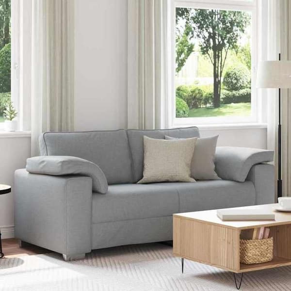 Soffa med ljusgrå kudde 180 x 77 x 82 cm tyg