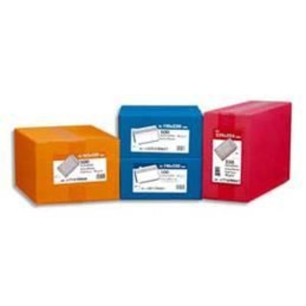 Lådor med 500 kuvert i valfri låda 500 vita kuvert 110x220mm