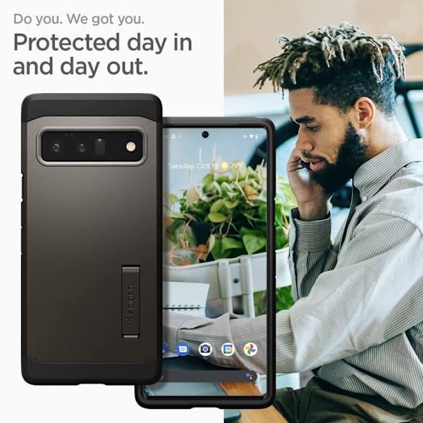 Telefonfodral - Spigen-telefonbumper - ACS03462 - Tough Armor-fodral kompatibelt med Google Pixel 6 Pro - Gunmetal