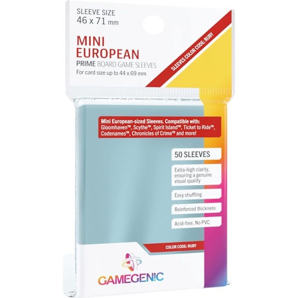 GG - Paket med 50 Prime-kortskydd - Transparent - 46 x 71 mm