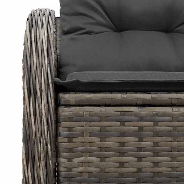 vidaXL Trädgårdssoffa med kudde Grå 121 x 62 x 69cm polyrotin 42006724