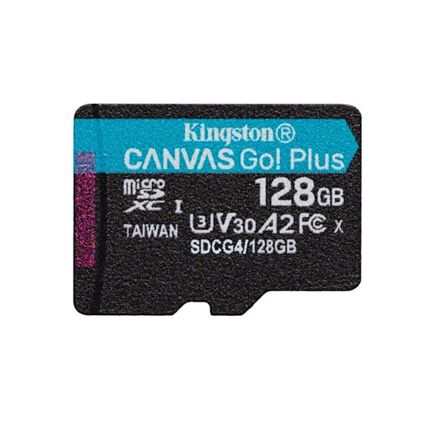 Minneskort microSDXC - KINGSTON - Canvas Go Plus - 128GB - 200MB/s - A2 U3 V30