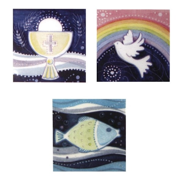 Motiv av vax Kristna motiv, 4x4cm, 3 assorterade motiv, 3 stycken