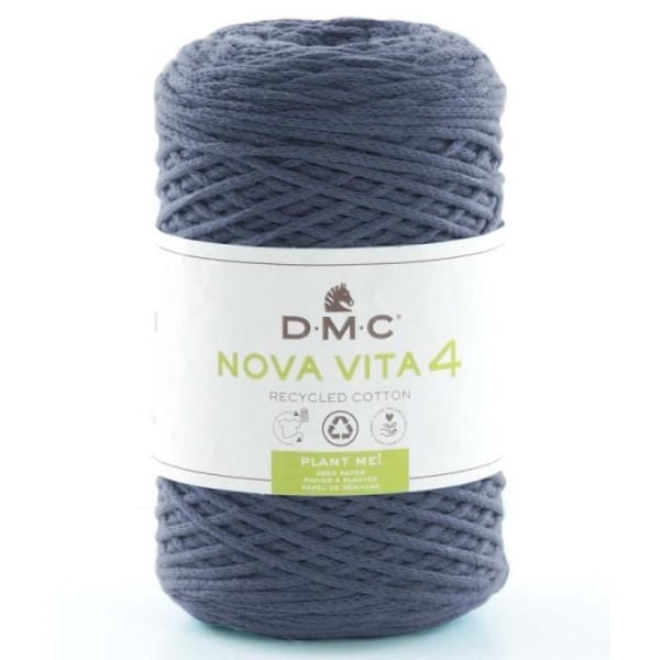 Fil DMC återvunnen bomull Nova Vita 4 - DMC - Mörk Jeans - 250 g - Makramé - Virkning Jean Mörk