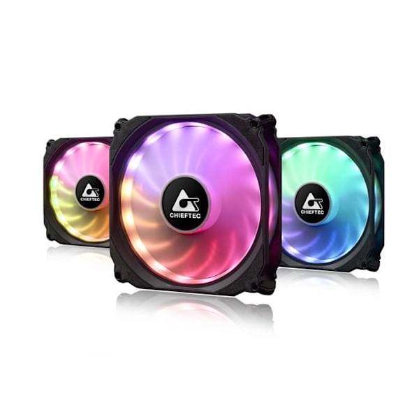 Chieftec CF-3012-RGB fläkt, kylare och kylare PC-fodral (CF-3012-RGB TORNADO - CF-3012-RGB, 1200 RPM, 53 CFM, 16 Svart