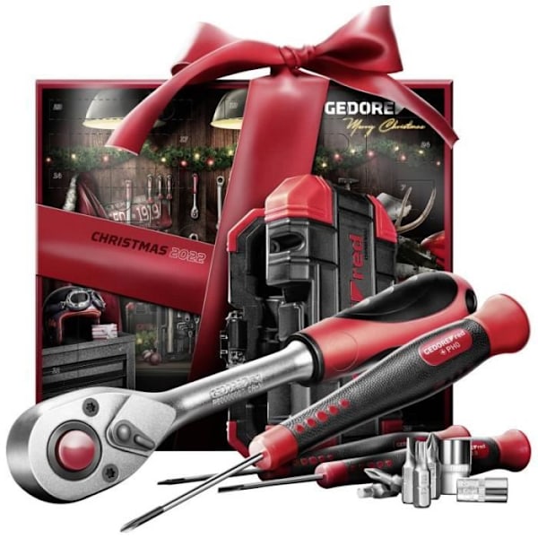 GEDORE Red 2 Tool Advent Calendar - 42 stycken för män och kvinnor Röd